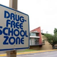 ADrug-freeSchoolZoneSignOnTheStreet